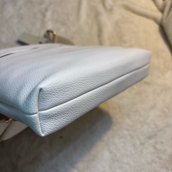 NWT Loume Crossbody Bag Cream Gold-Tone Hardwar Pebbled Faux Leather Nylon Strap - Picture 7 of 16